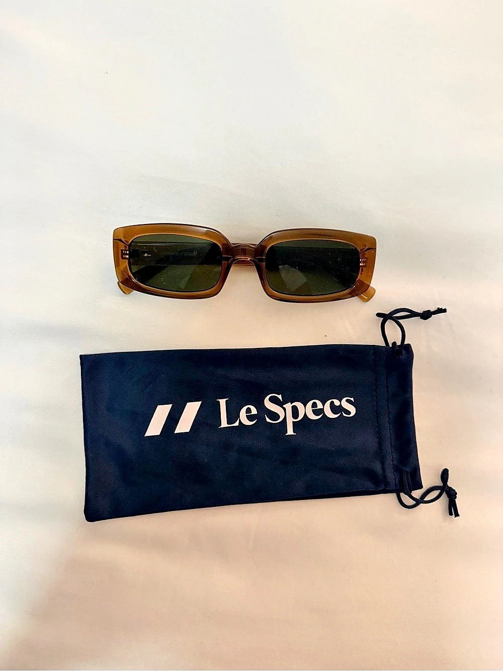 Le Specs Dynamite Brown Rectangle Sunglasses